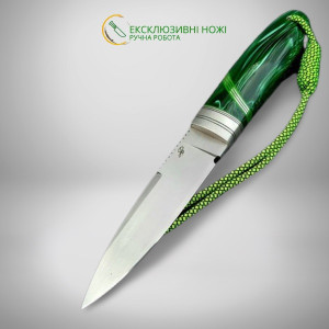 МАЛАХІТОВИЙ ексклюзивний ніж ручної роботи майстра студії Fomenko Knifes, купити замовити в Україні (Сталь - N690)